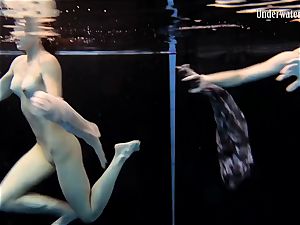 two dolls swim and get bare spectacular