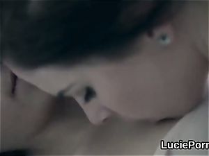 inexperienced girl/girl nymphomaniacs get their narrowed vags munched and expanded